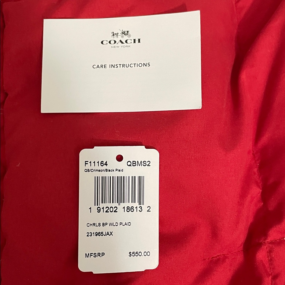 COACH Men’s Charles Plaid LEATHER BACKPACK Like New - Picture 12 of 13